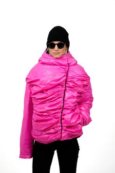 The product is Made To Order, specifically made for you. Therefore, returns are only accepted if the product is faulty or if we made a mistake while sending it.  crumpled puffer jacket with a voluminous hood. The jacket is puffed, loose and soft, with wide shoulders and voluminous shape.  Snap buttons.  Non-standard pattern Materials: water resistant Stuffing: sintepon Measurements: XS - Bust(cm):80-82; Waist(cm):63-64; Hips(cm):87-89. S - Bust(cm):83-84; Waist(cm):65-66; Hips(cm):90-92. M - Bust(cm):88-90; Waist(cm):68-70; Hips(cm):94-96. L - Bust(cm):92-94; Waist(cm):74-76; Hips(cm):98-100. XL - Bust(cm):96-98; Waist(cm):78-80; Hips(cm):102-104. Those who are between sizes should order the larger size. This item is Made-To-Order, please allow up to 16 working days for us to make your bes Wide Shoulders, Made A Mistake, Bespoke Design, Puffer Jacket, Fashion Brand, Georgia, Puffer, Bathing Beauties, Water Resistant