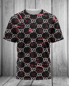 Gucci Red Pattern Black Luxury Brand T-Shirt Outfit For Men Women Outfit Trending 2023 Red Pattern