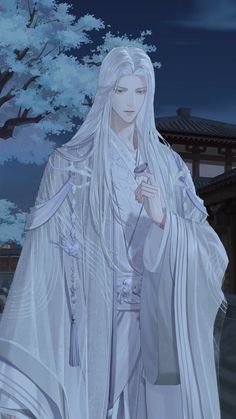 Fantasy Hanfu, Anime Boy Long Hair, Grey White Hair, Image Background, Wallpapers Images, Wallpapers Backgrounds