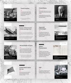 a bunch of different web pages that are on top of each other in black and white