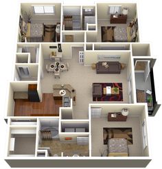 the floor plan of a two bedroom apartment