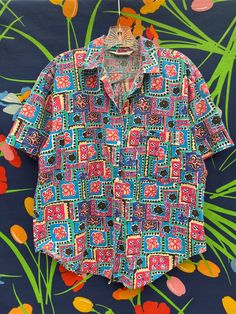 kewl Patterned Vibrant Print Collared Shirt, Multicolor Print Button-up Shirt With Colorful Pattern, Fun Multicolor Button-up Shirt, Multicolor Vintage Shirt With Colorful Pattern, Colorful Vintage Summer Shirt, Patterned Retro Print Button-up Shirt, Button Up Dress, 2024 Fashion, Hawaii Shirt