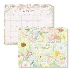 two calendars with flowers on them