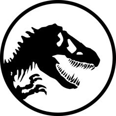 a black and white silhouette of a dinosaur in a circle with the word't - rex on it