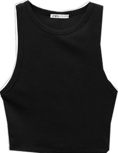 Zara Black Fitted Top, Zara Fitted Short Sleeve Crop Top, Zara Black Cropped Top, Zara Sleeveless Black Crop Top, Zara Black V-neck Top, Ribbed Halter Top, Halter Crop Top, Crop Tshirt, Crop Tank