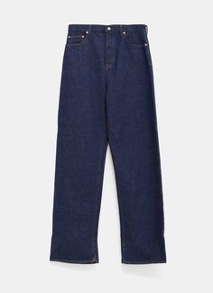 Baggy Denim Pant Gucci Fitted Men's Pants, Gucci Straight Leg Bottoms With Five Pockets, Classic Straight Jeans With Button Closure, Gucci Straight Leg Jeans With Five Pockets, Classic Straight Leg Jeans With Button Zip Fly, Blue Gucci Denim Bottoms, Classic Straight Leg Rigid Denim Jeans, Straight Rigid Denim Jeans, Classic Straight Rigid Denim Jeans