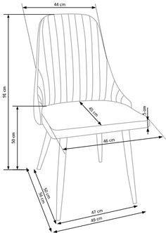 the measurements for a dining chair