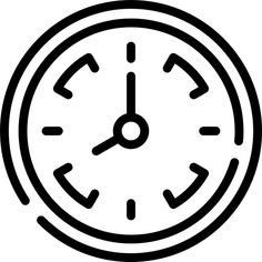 a black and white clock icon