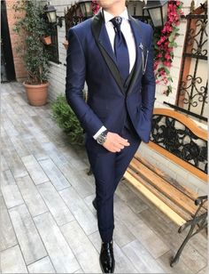 Dark Blue Prom Suits, Navy Blue Suit Men, Blue Prom Suit, Designer Tuxedo, Dark Blue Wedding, Navy Tuxedos, Suits Formal