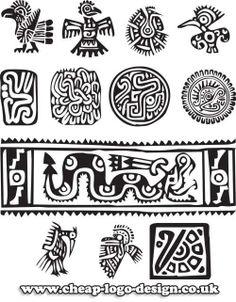 aztec symbols useful for logo design inspiration www.cheap-logo-design.co.uk #aztecsymbol #aztec #incasymbols Art Chicano, Aztec Symbols, Mayan Tattoos, Mayan Symbols, Maya Art, Marquesan Tattoos, Mayan Art, Aztec Tattoo, Mayan Culture