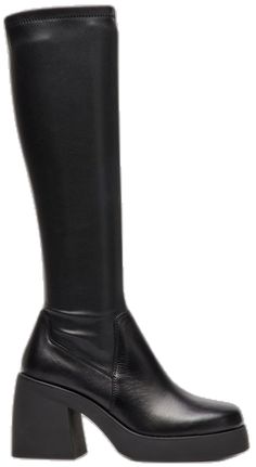 Steve Madden Store, Apparel Merchandising, Black Knee High Boots, Platform Block Heels, Leather Socks, Knee Boot, Black Knees, Pretty Shoes, Platform Boots