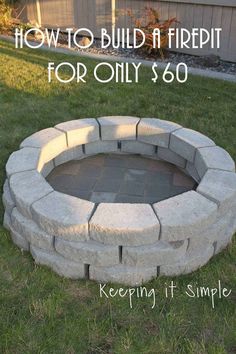 an outdoor fire pit made out of cinder blocks with the words how to build a firepit for only $ 80