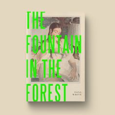 the fountain in the forest book cover with green lettering on it and a woman reading