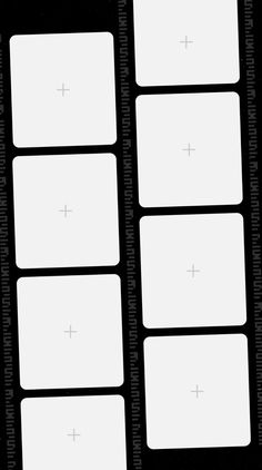 a black and white photo of a keyboard with four squares on the bottom, one for each