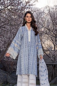 Bareeze Suntan Range Ch2930 White Collection 2021 Long Sleeve Cotton Dress With Dabka Work, Summer Cambric Dresses With Dabka Work, Summer Cambric Dresses With Printed Motifs, Spring Cambric Dress With Printed Motifs, Summer Anarkali Cambric Dress, Spring Anarkali Set, Spring Anarkali Set With Long Sleeves, Spring Cambric Dress With Dupatta, Anarkali Long Sleeve Kaftan With Printed Motifs