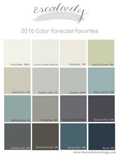 several shades of gray and white with the names of different colors in each color scheme