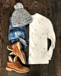 Flat Lays Come to Life No.22 | MrsCasual Embellished Sweater Outfit, Embellished Sweater, Torn Jeans, Embellished Sweaters, Beaded Sweater, Pullover Outfit, Clothes And Shoes