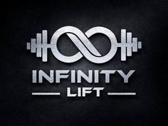 the infinitely lift logo is shown on a black background with silver letters and white lettering