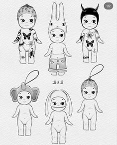 an image of some kind of doll with different body shapes and haircuts on it