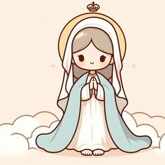 Virgin Mary Cartoon Drawing, Jesus Sketch, Plain Wallpaper Iphone, Religious Crafts, Bible Illustrations, Catholic Images, Hello Kitty Drawing, Sketches Easy