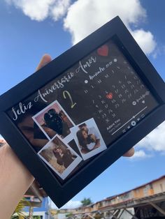 a person holding up a framed photo with pictures on it and the words julia andrews