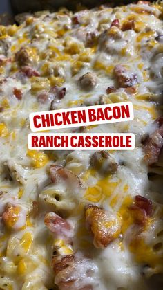 the chicken bacon ranch casserole is ready to be eaten