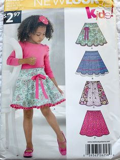 New and uncut sewing pattern to create some nice girls skirts for special occasions! See the back of the pattern to determine if this will fit your needs before purchasing. All sales are final but if there is a problem, then please send me a message. See more patterns like this in the Girls Patterns section of my store! Panel Skirt Pattern, Girls Circle Skirt, Girls Skirt Patterns, Kids Clothes Diy, Circle Skirts, Panel Skirt, Sewing Circles, Trendy Sewing, Skirt Patterns Sewing