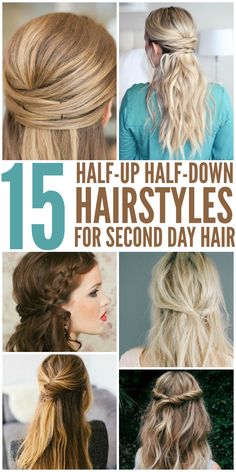 15 Half Up Hairstyles for Second Day Hair Teacher Hairstyles, Half Up Hairstyles, Emo Hairstyles, Straighten Hair, Second Day Hairstyles, Half Up Half Down Hairstyles, Simple Hairstyles, Daily Hairstyles, Work Hairstyles