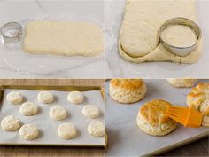 the process for making biscuits is shown here