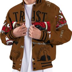 Brand Dunkare Archaeo Brown 5s Shirt Snake Trust No One All Over Print Baseball Varsity Jacket Varsity Jacket Men, Baseball Varsity Jacket, Trust No One, All Over Print, Varsity Jacket, Mens Jackets, Coats Jackets, Baseball, Mens Outfits