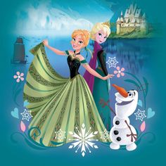 two frozen princesses standing next to each other