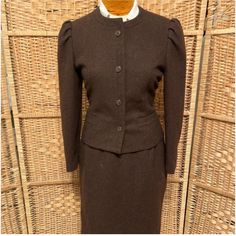 It Has Pockets! Beautiful 95% Wool 60’s Does 40’s Suit. Stunning Jackie O Vibes! Mad Men Core To Boot! Satin Blouse Not Included. Size Small-Medium (8-10) Women’s Suit Vintage Women’s Suit Men Core, Suit Vintage, 1930s Dress, Jackie O, Vintage Glasses, Satin Blouse, Vintage Women, Dress Suits, Mad Men