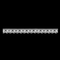 a white lace trim on a black background