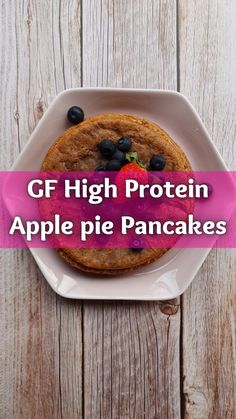 perfect for lose weight goals, building muscle. They have a great content of protein, good carbs and fibre. Protein Apple Pie, Apple Pie Pancakes, Gluten Free High Protein, High Fibre, Baked Eggs, Pre Workout