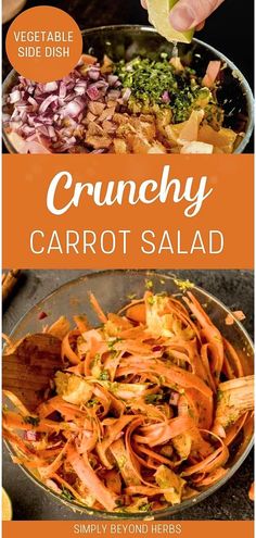 the cover of crunchy carrot salad is shown