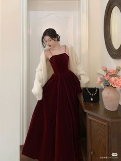 Red Velvet Prom Dress, Wine Red Prom Dress, Prom Dresses Simple, Velvet Prom Dress, Simple Prom Dress, Burgundy Velvet