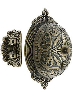 an ornately designed door handle and knob