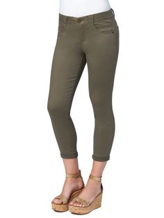 Absolution Booty Lift Ankle Skimmer Colored Ankle Length Petite Skinny Leg Jeggings Laurel Oak Green Blue Succulents, Cuffed Pants, Colored Pants, Dove Grey, Twill Fabric, Neutral Color, Premium Denim, Jeans Brands