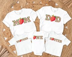 Berry First Birthday Family Matching T-Shirt, Strawberry 1st Birthday Outfit, Mom Dad Berry Shirt, Strawberry Tee, Strawberry Birthday Tee Hello Valued Customer, We are pleased to introduce our exceptional collection of shirts. Our mission is to delight customers with our stylish, contemporary, and high-quality graphic T-shirts. Whether you are purchasing for yourself or as a gift for someone special, we are confident that our shirts will bring a smile to your face. 👕🌟 Our designs are tailored for various colors: Black designs are ideal for White, Yellow, Athletic Heather, Orange, Pink, Baby Blue, Mint, Natural, Desert Pink, Banana Cream, Cancun, and Heather Peach. For all other colors, White designs are recommended.   *  Unisex, Youth, Toddler, T-shirts and Baby Onesies are  crafted fro Strawberry 1st Birthday, Berry First Birthday, Desert Pink, Strawberry Birthday, Pink Banana, 1st Birthday Outfit, Black Designs, 1st Birthday Outfits, Birthday Tee