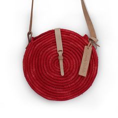 Bag Ø10 in leather handle 50 in
Bag Ø25cm leather handle 130 cm

Small round red raffia bag with Leather handle Chic Red Straw Bag With Braided Handles, Red Casual Straw Bag For Travel, Casual Red Straw Bag For Travel, Red Straw Bag With Adjustable Strap For Beach, Red Bucket Straw Bag For Travel, Handmade Red Bucket Bag For Travel, Red Chic Straw Bag For Daily Use, Chic Red Straw Bag For Daily Use, Red Bucket Straw Bag For Daily Use