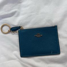 New Coach Wallet Everyday Coach Wallet, Chic Coach Wallet, Cute Coach Wallet, Coach Wallet Blue, Blue Leather Coach Wallet, Coach Wallet, Coach Bags, Blue Gold, Bag Lady