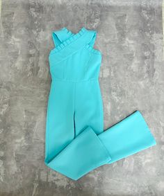 Mint turquoise pageant jumpsuit/ Teens turquoise romper/ Girls Interview outfit/ Pageant casual wear This beautiful jumpsuit is made out of high quality polyester fabric. This material is stretchy. The top has zipper back. It is easy to care and comfortable to wear. The jumpsuit is perfect for interview competition and other pageant events. It is absolutely stunning on!  Materials Polyester fabric  Colors and sizes The jumpsuit can be made in any color and size.  Message me and I'll happily send you a color chart. Offer more than 30 different colors to choose from.  All items are made to order.  Jumpsuit is tailored to order in any standard size.  The size chart is the picture of the listing. If you want it to fit perfectly send me please the measurements of your girl. I would need chest, Opening Number Pageant Outfit, Pageant Casual Wear Miss, Pageant Outfit Of Choice, Pageant Casual Wear Toddler, Pageant Casual Wear, Pageant Ooc Toddler, Pageant Interview Outfit, Pageant Interview, Pageant Wear