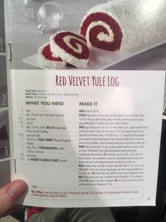 a red velvet yule log is shown in this advertisement for the company's store