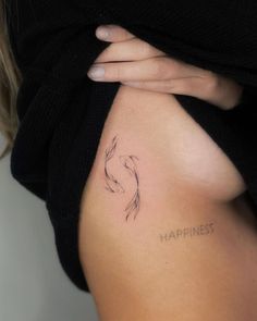 koi fish tattoos Dainty Tattoos Chest, Shoulder Tattoos Minimalist, Koi Tattoo Back, Rib Small Tattoos, Pretty Rib Tattoos For Women, Women Chest Tattoo Ideas, Minimalistic Back Tattoo, Tattoos On Chest For Women, Aesthetic Chest Tattoo