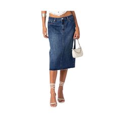 in stock Skirt Ideas, Modest Skirts, Summer Plans, Style Finder, Denim Midi Skirt, Denim Fabric, Midi Length, Denim Skirt, 2 Piece