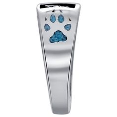 Display your love and admiration for the majestic wolf with this stunning wolf ring. Featuring two beautiful Turquoise Gemstone paw print inlays facing inwards towards the wolf profile, this ring is made with .925 sterling silver. This ring measures 10mm wide and looks and feels great. *This product is not Indian made or an Indian product under 25 U.S.C. 305 et. sec. Wolf Profile, Majestic Wolf, Traditional Wedding Bands, Wolf Paw, Wolf Ring, Silver Bear, Claw Ring, Silver Wolf, Bear Pendant