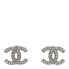 This is an authentic pair of CHANEL Crystal CC Earrings in Silver. These stylish earrings are composed of crystal-embellished silver CC logos. Cc Earrings, Stylish Earrings, Chanel Earrings, Stylish Earring, Earrings Silver, Silver Earrings, Chanel, Crystals, Silver