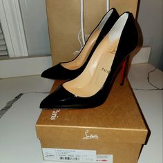 Black Patent Pigalle Follies 100 Mm. New In Box. Only Tried On. With Box And Store Bag. Style 3140495 Bk01 W53 Size 37.5 Designer Black Heels For Office, Designer Black Heels For Business, Luxury Black Heels For Business, Luxury Black Business Heels, Louboutin Wedges, Christian Louboutin Kate 100, Christian Louboutin Pigalle 100, Louboutin Heels & Wedges, Black Loubiton Heels