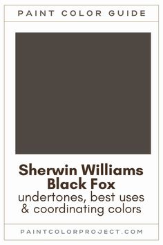 sheryln williams's black fox undertones, best uses and coordinating colors