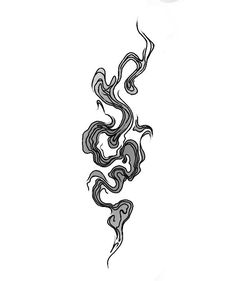 a black and white drawing of a snake